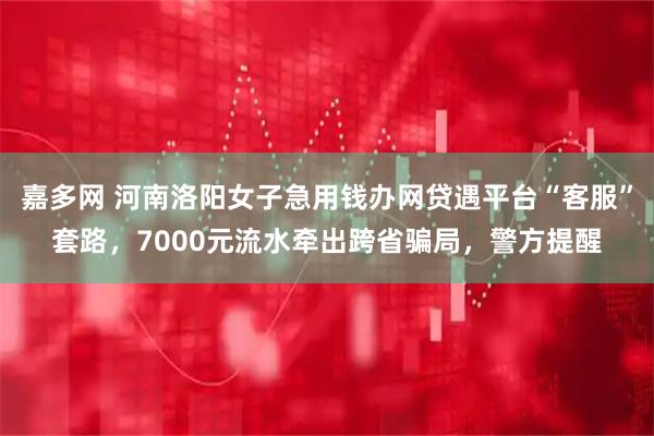 嘉多网 河南洛阳女子急用钱办网贷遇平台“客服”套路，7000元流水牵出跨省骗局，警方提醒