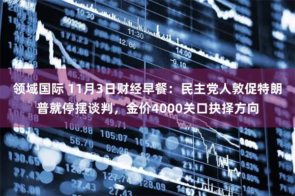 领域国际 11月3日财经早餐：民主党人敦促特朗普就停摆谈判，金价4000关口抉择方向